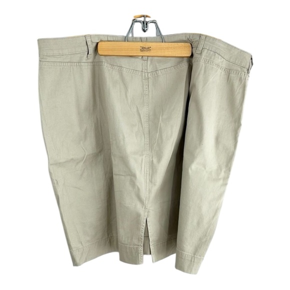 Lane Bryant Stretch Khaki Twill Tan Button Fly Skirt Plus Size 28 - Picture 3 of 8